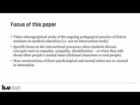 Constructions of empathy as a professional skill in medical education – Gramner (IGEL 2025) Constructions of empathy as a professional skill in medical education – Gramner (IGEL 2025)