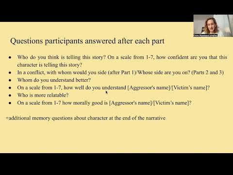 Victimization Triggers Spontaneous Side-Taking in narratives, Woodward Victimization Triggers Spontaneous Side-Taking in narratives, Woodward
